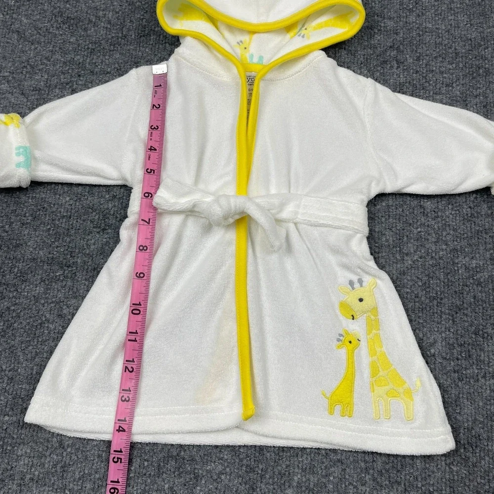 Lot of 2 Carter's Just One You Baby Hooded Bathrobes 0-9M Dinosaur Giraffe